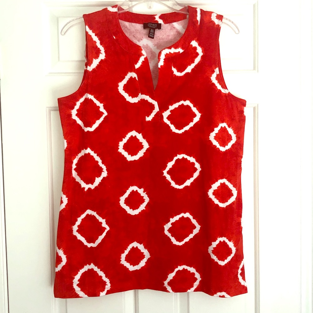 Jones New York Signature Orange & White Top